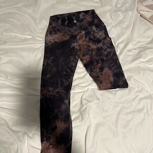 lululemon athletica Black and Brown Tie-Dye Leggings